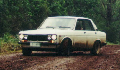 Sideways in the mud!