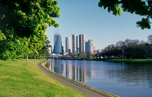 Here's the City of Melbourne seen from the Yarra River.
