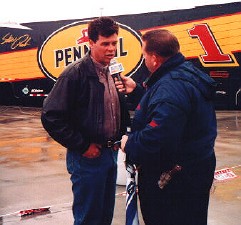 Michael Waltrip being interviewed