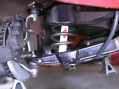 View of completed front suspension