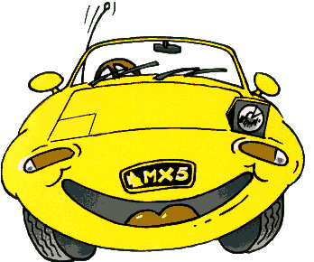A winking Mazda MX-5 / MIATA - click him to enter!