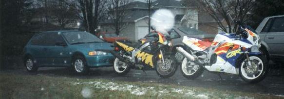 car and bikes