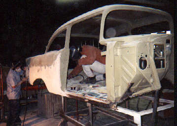 Bodywork on Project '57 Chevy