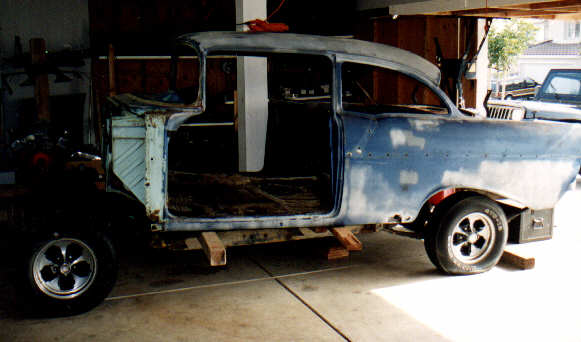 Preparing to lift the body off the frame