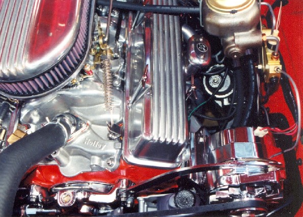 Drivers side view of engine