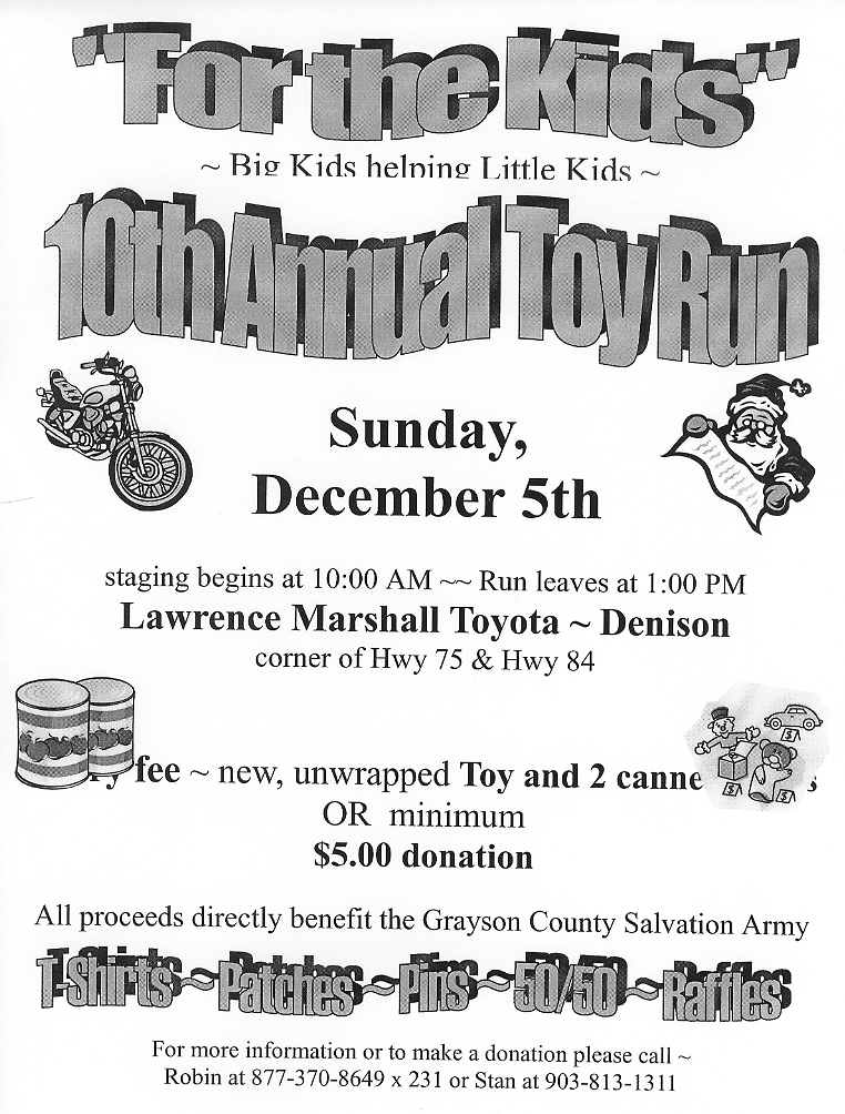 For the Kids 10th Annual Toy Run