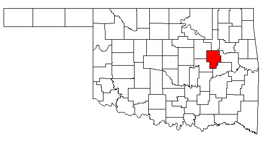 State Map with county that Henryetta is found in