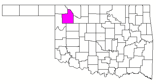 State Map with county that Woodward is found in