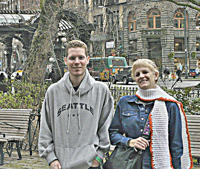 walking in Pioneer Square