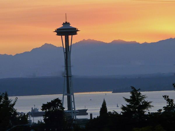 Space Needle view from Nathyn's street.
