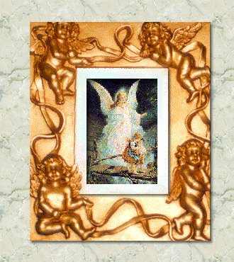 Beautiful picture of angels in cupid frame