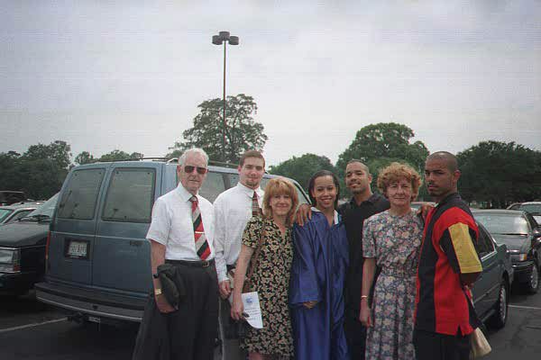 My Dad, our son, Trevor, my sister, Karen, my niece, Alena,  my nephew, Darrell, Margaret, and my nephew, Darnell