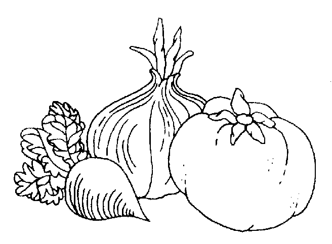 clipart of vegetables in black and white - photo #31