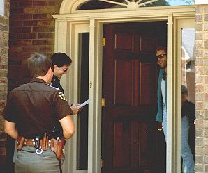 Steve answers the door