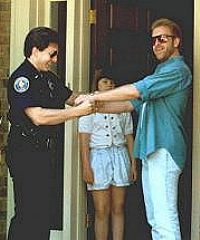 Being handcuffed