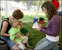 amy with kids