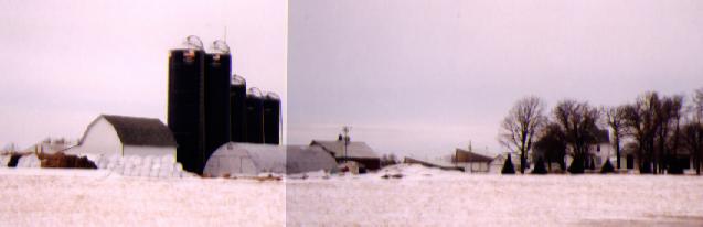 A view of the homestead from the North East looking to the South West.  This is the view seen from where Dairyfield Farm is located!