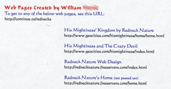 My Web Site URL's