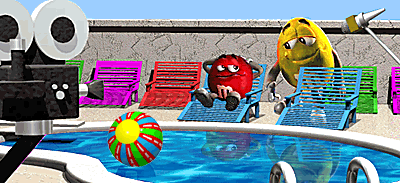M&M's by pool