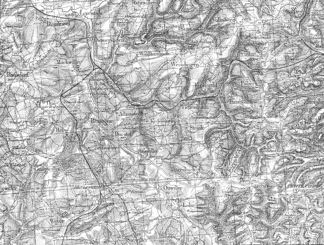 MAP INCLUDING
VILLAGES WHERE ENSMIGNER AND WEHRUNG FAMILIES 
WERE FOUND
