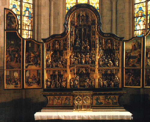 An altarpiece originated from Antwerp, made around 1540 and marked with the 'Antwerp hand'