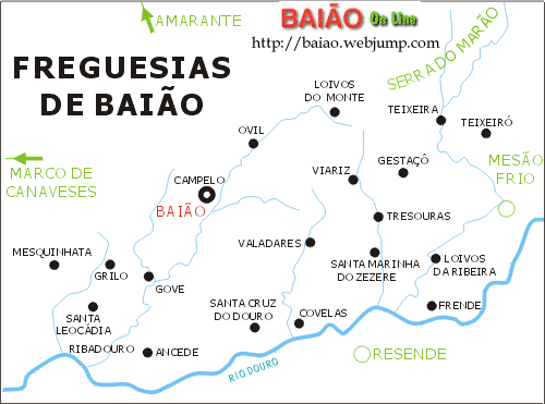 Mapa das Freguesias de Bai�o