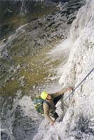 Alex Moroder climbing Lagazuoi