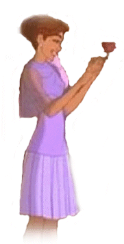 Anya holding a rose.
