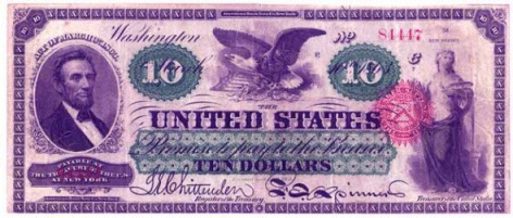 1863 $10 NOTE