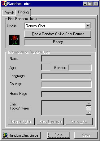 From here, you can find a random chat partner