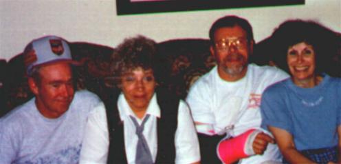 Hank and Liz with Reiner & Bobby Ortlinghaus...Their living room in California 1996