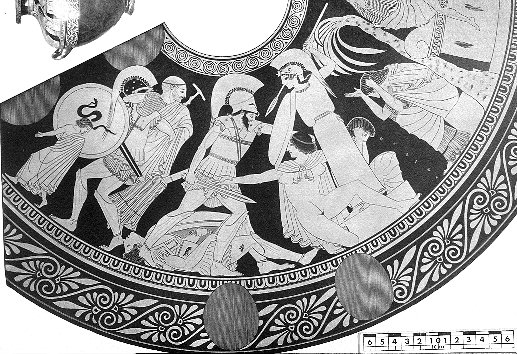 Scene containing Ajax, Cassandra, Aeneas, and Anchises