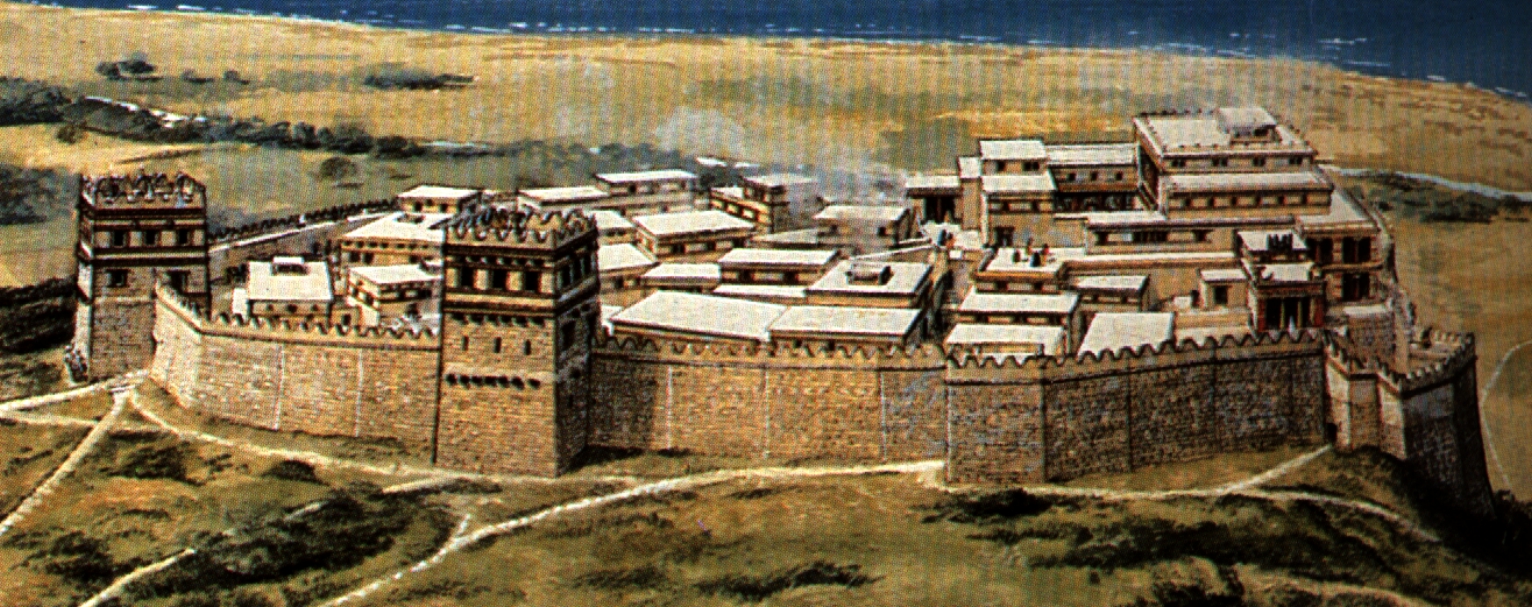 Scene containing a view of the landward side of Troy 