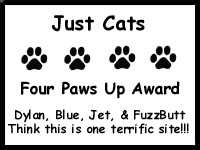 Just Cats Four Paws up Award