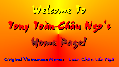Welcome To Tony Toan-Chau Ngo's
Home Page
