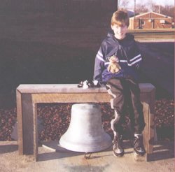 Josh and Curly with the bell