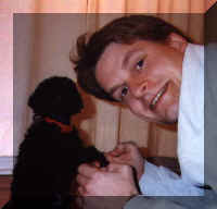 Me, as a baby toy poodle and my Dad (13167 bytes)