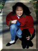 Verbi, the amazing black toy poodle and Mom on a beautiful spring day walk(21783 bytes)