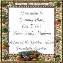 Friendship Garden Certificate