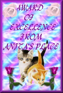 Award Of Excellence From Anita's Place