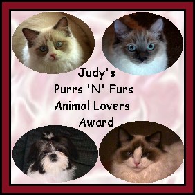 Judy's Purrs N Furs Animal Lovers Award
