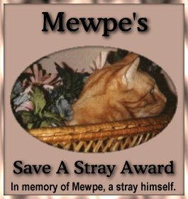 Mewpe's Save A Stray Award