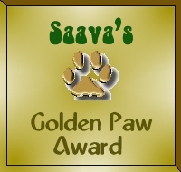 Saava's Golden Paw Award