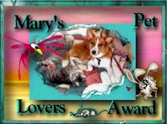 Mary's Pet Lovers Award