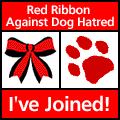 Red Ribbon against dog hatred