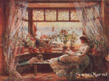 I found this picture on someone's site, with their name on it.  I have had the same picture in a frame for years, so I figured, even though someone put their name on it, they aren't the artist - so what!  If you want to claim a copyright, you should do it with your own work.  Someday I will open the frame up, scan the pix myself & give the true artist credit.  Until then - enjoy!