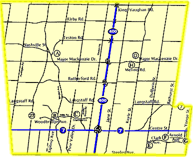 City of Vaughan, Woodbridge, Kleinburg, Maple, Thornhill, Concord