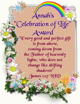 ANNAH's CELEBRATION OF LIFE AWARD