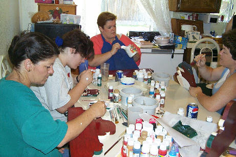 The class hard at work 