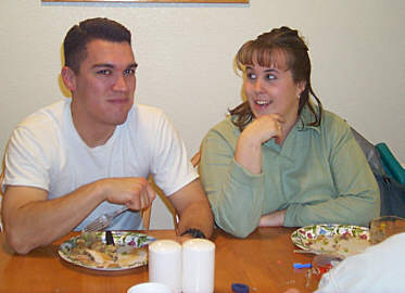 Jason and Stacey, Christmas dinner